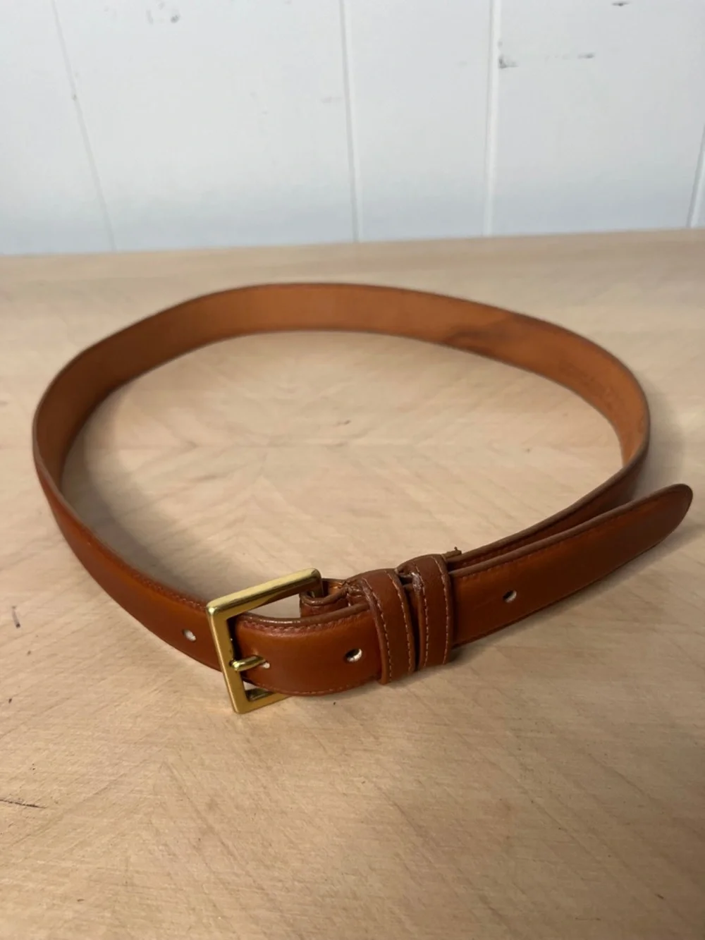 Coach British Tan Leather Belt with Brass Buckle Size 32
